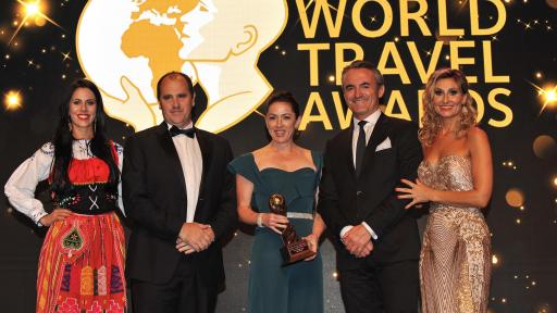 From left to right, Mr. Liam Findlay, Mrs. Bianca Sammut, and Mr. Olivier Garaïalde receiving the award