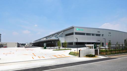 Corner shot of building and parking lot.
