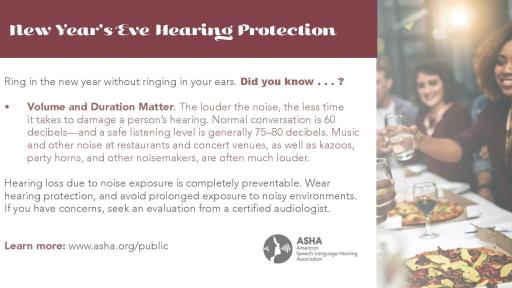 New Years Hearing and Noisy Gatherings