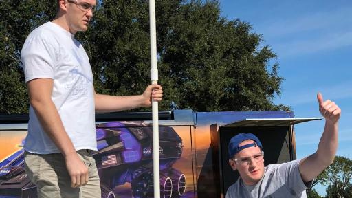 Brigham Young University students prepare to launch their rocket