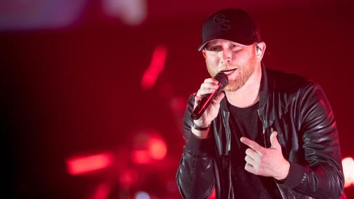 Closeup of singer performing