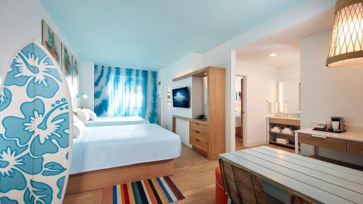 Computer rendering of a hotel room for the Endless Summer Resort