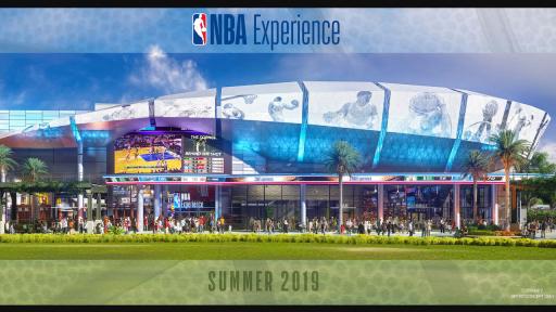 Artistic rendering for the NBA Experience building.