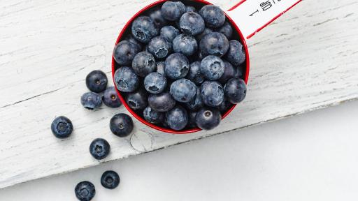 Cup of blueberries