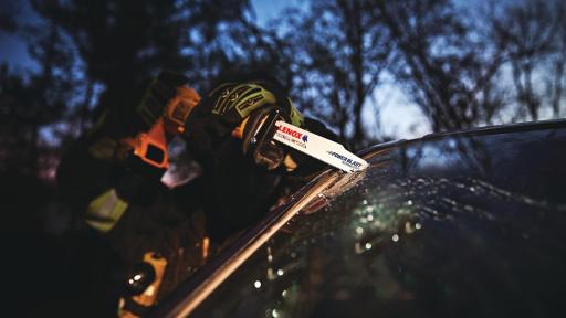 Firefighter with Lenox blade