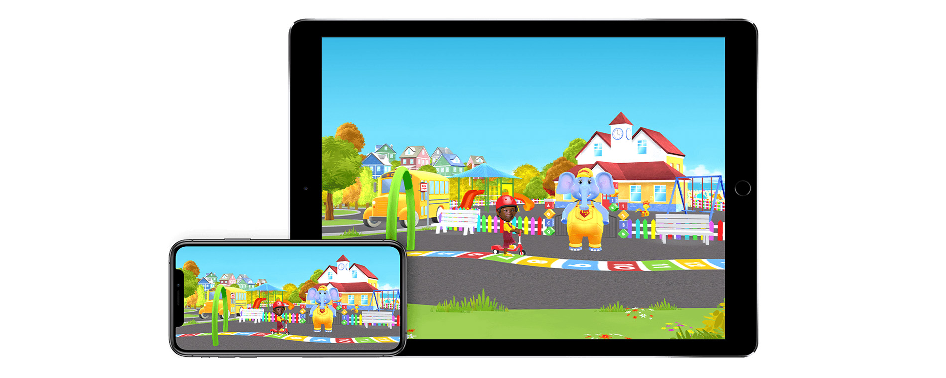 Ipad and Hero displaying bubbles game