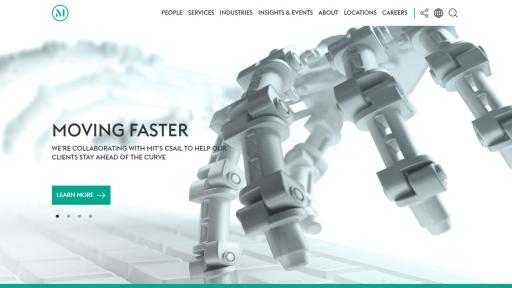 Screenshot of website