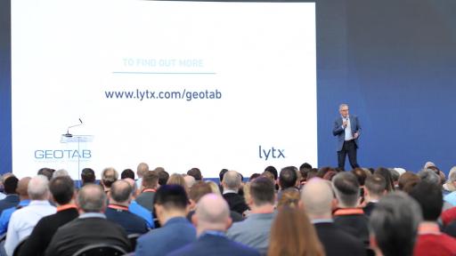 Brandon Nixon, Lytx CEO, addresses Geotab 2020 attendees on Lytx and Geotab integration