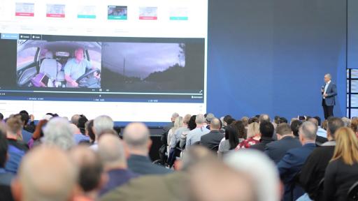 Brandon Nixon, Lytx CEO, shows video of Lytx/Geotab in use