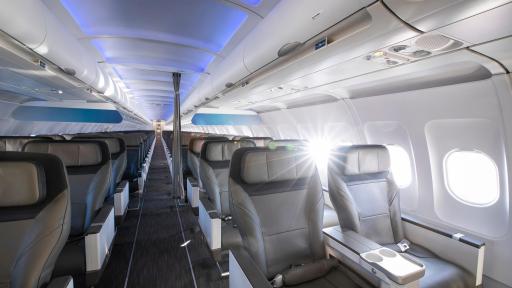View of the new Alaska Airlines cabin.