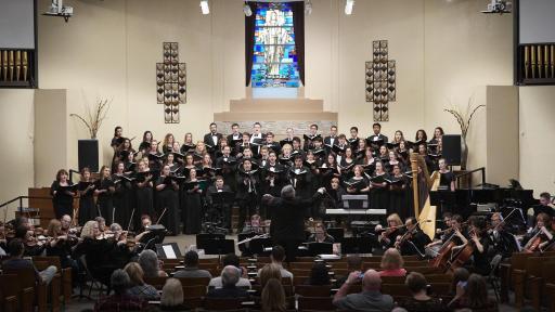 Choir in front of a crowd