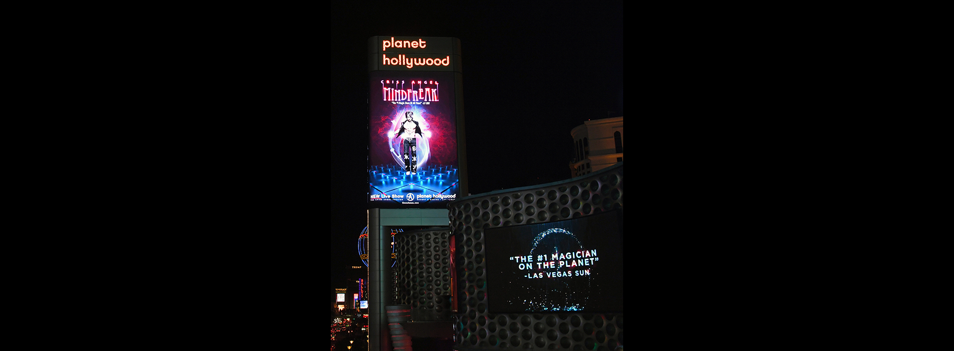 Mindfreak billboard on planet hollywood resort