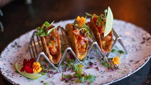 Ahi Tuna Tartare in Plantain Tacos
