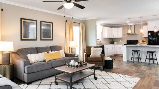 The interiors of a MH Advantage&reg; home feature a drywall finish and upgraded cabinets in the kitchen and bathrooms.