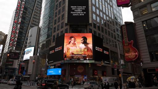 Florence 4ever on time square billboard