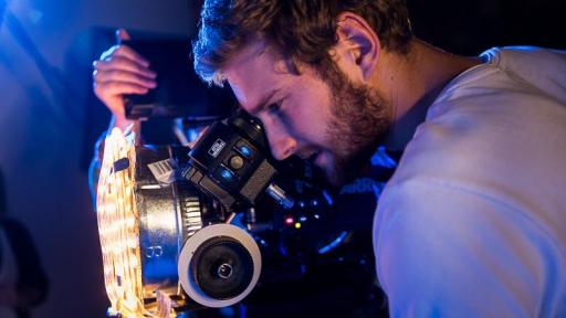 Behind the scenes look of a student from the School of Motion Picture & Television.