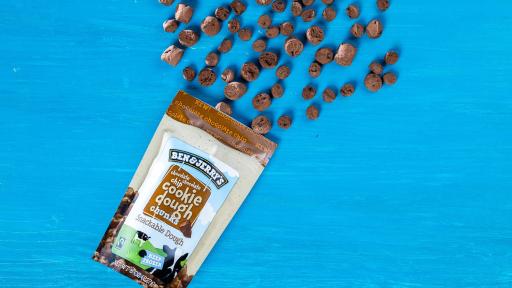 One new variation of Ben & Jerry’s dough chunks is chocolate cookie dough with chocolate chips.