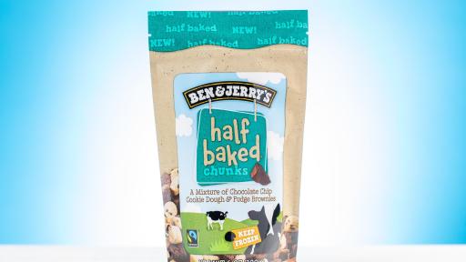 Half Baked Chunks is a mixture of chocolate chip cookie dough & fudge brownies.