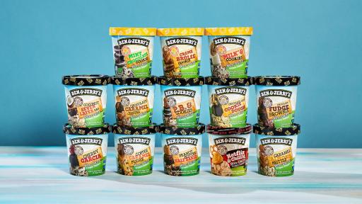 Ben & Jerry’s pint powerhouse Non-Dairy flavor line up including three new seed-based sunflower butter flavors.