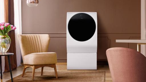 LG SIGNATURE Washing Machine with coral and clay elements