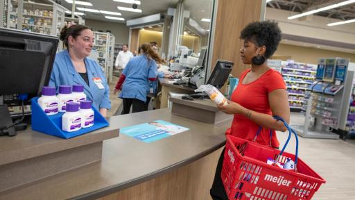 Women talking to Meijer Pharmacist