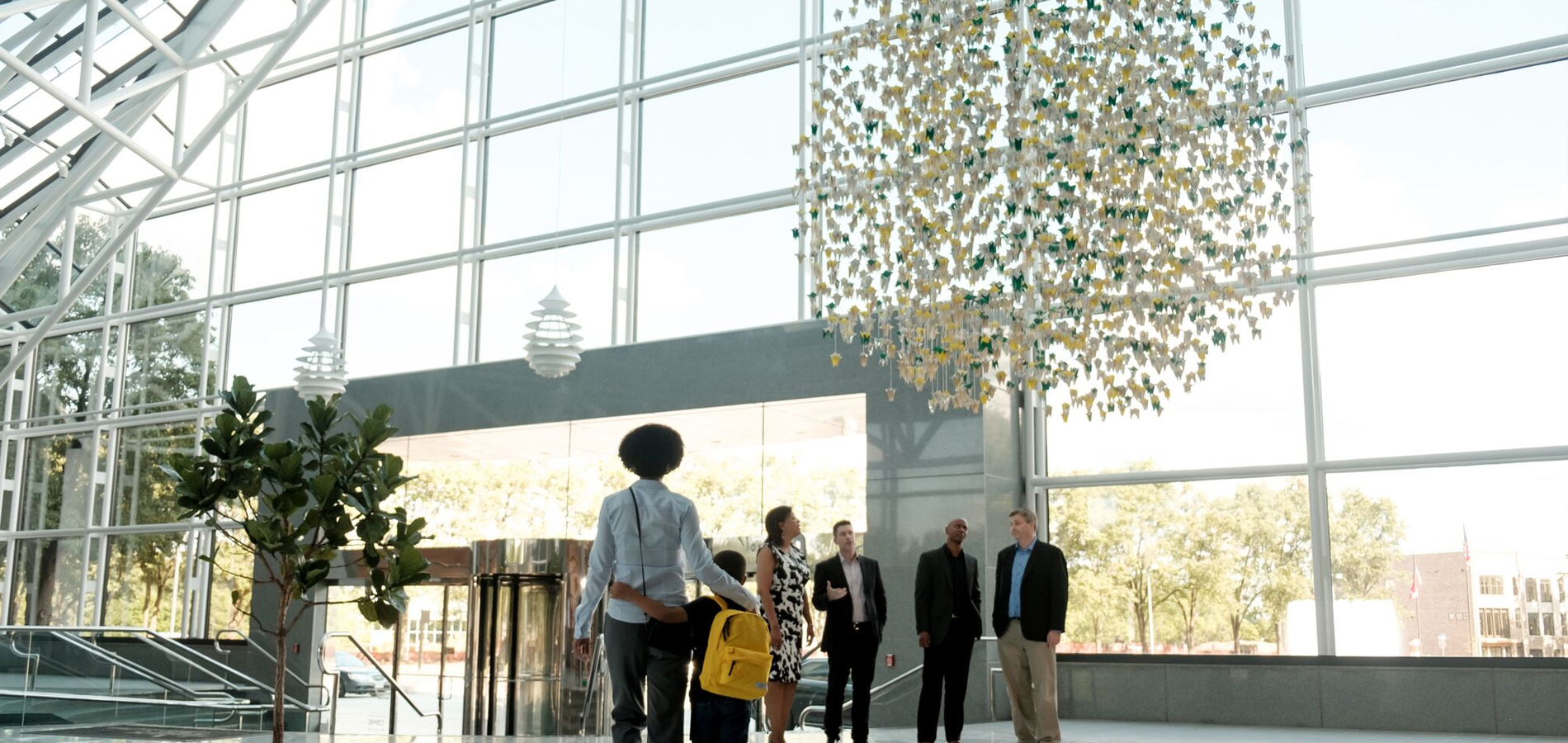 Mother and child walking