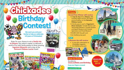 Birthday Contest Page Overview from the March 2019 Issue