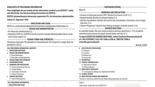 DEXYCU Prescribing Information PDF