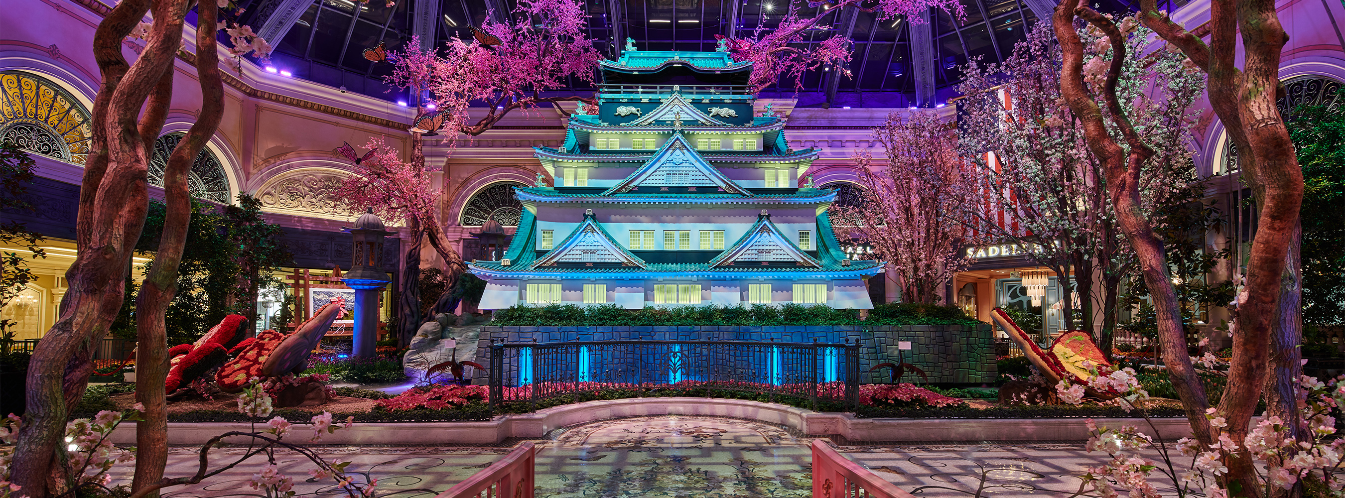 Banner image of illuminated Bellagio garden