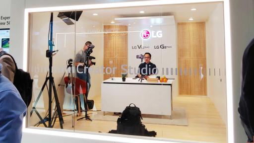 People filming inside creator's studio