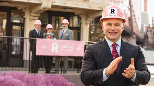 City officials and Three Olives Vodka hosted a public ribbon-cutting ceremony at the pink-tinted Ros&eacute;velt Island tourist center to celebrate the occasion.