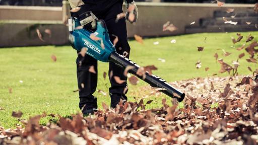 The Makita LXT Cordless Blower reaches speeds up to 120 MPH.