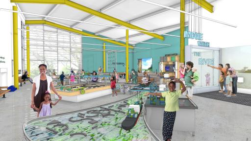 Architectural drawing for the Move with the River Gallery