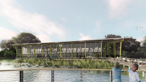 Architectural drawing of Louisiana Children's Museum Outside Perspective.