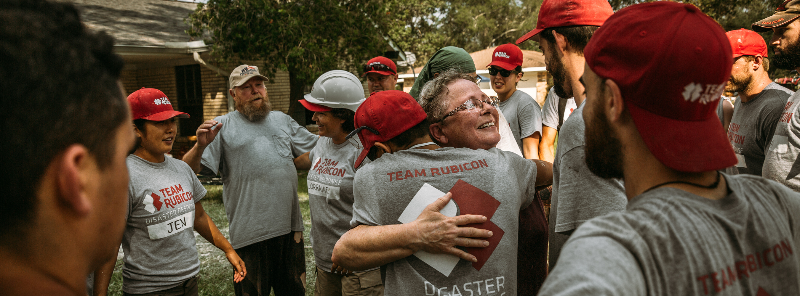 Disaster Response workers celebrating together