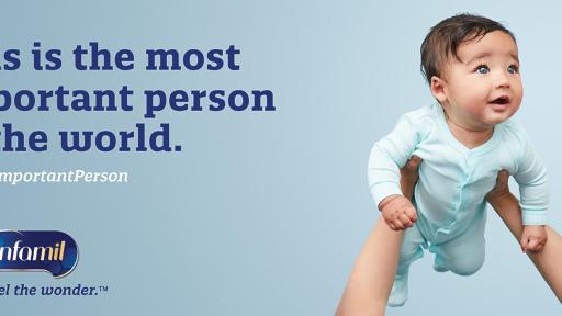 Banner image of someone holding up a baby