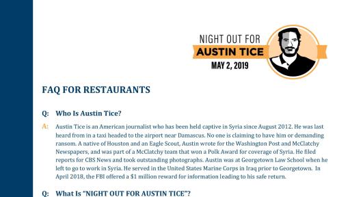 Download: Night Out For Austin Tice FAQs