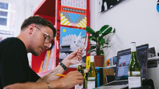 Designer Benjamin Craven puts the finish touches on his Brancott Estate designs