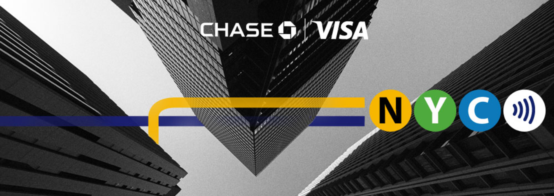 Visa tap to ride banner.
