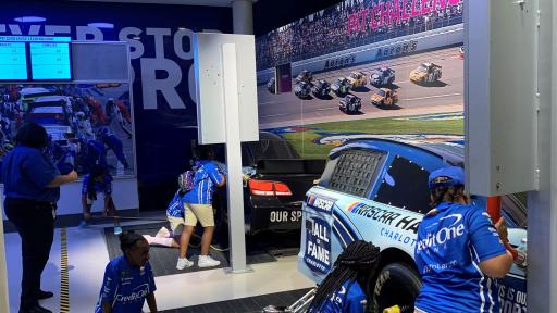 Students from Meeting Street Academy put their pit crew skills to the test at the NASCAR Hall Of Fame
