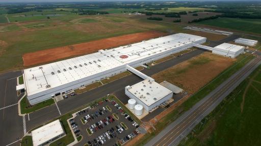LG Electronics unveiled its new million-square-foot washing machine facility in Clarksville, Tennessee, on May 29, 2019.
