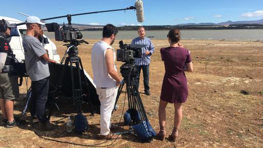 Boom mic in shot during filming