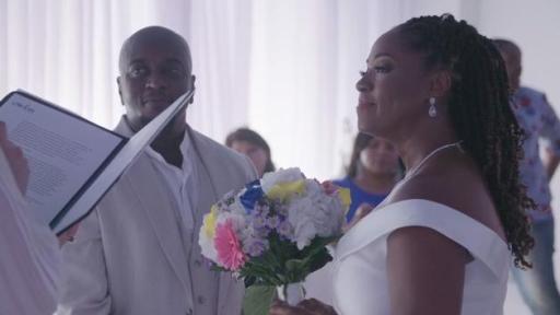 Play Video: Footage from Kadeem and Tenniel’s wedding ceremony.