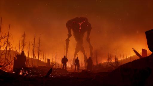 CGI image of a large alien figure with orange glow.