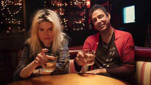 The Kills, made up of Alison Mosshart and Jamie Hince having a drink