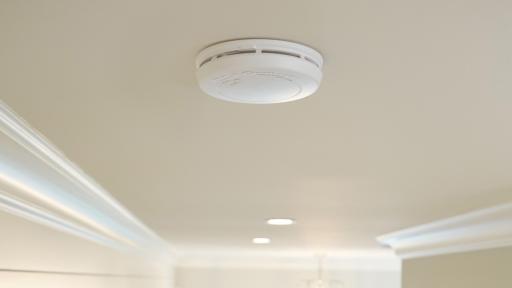 Fire alarm on a ceiling