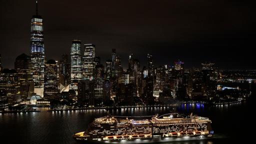 Boat sailing through the night
