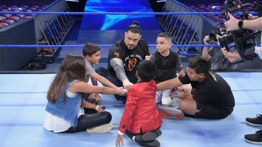 WWE superstar Roman Reigns joins young cancer survivors for an exclusive behind the scenes experience at the WWE ring.