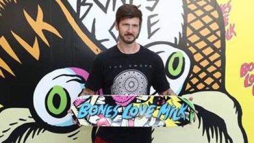Pro skater, Chris Cole, at the @BonesLoveMilk Shredquarters in Huntington Beach, Calif., Wednesday, July 24, 2019.  The immersive, indoor skatepark pop-up is a week-long program hosted by the California Milk Processor Board dedicated to celebrating skate and California street culture while showcasing the real benefits of milk as nature’s energy drink. (Photo by Matt Sayles/Invision for CMPB/AP Images)