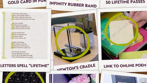 Polaroid images of clues.